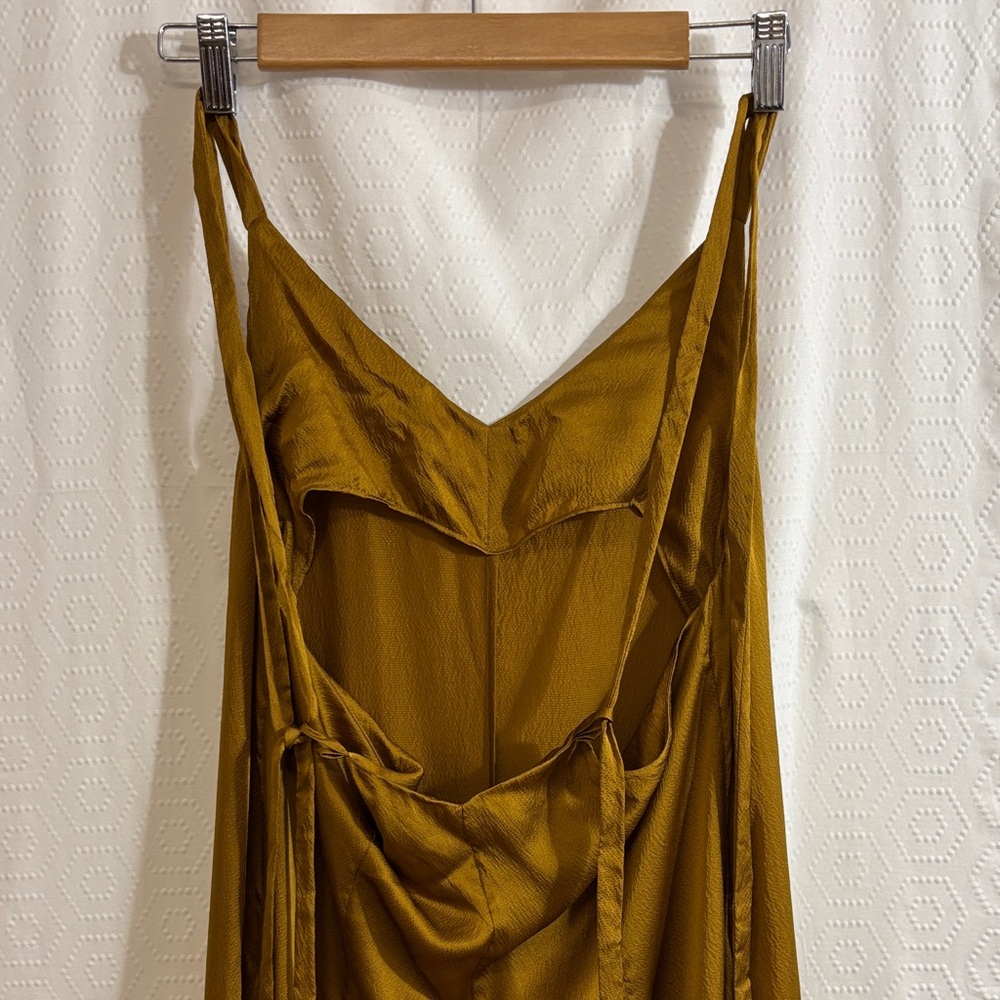 The Great Eros® Silk Odna Tie-Back Jumpsuit Brass color - Picture 7 of 15